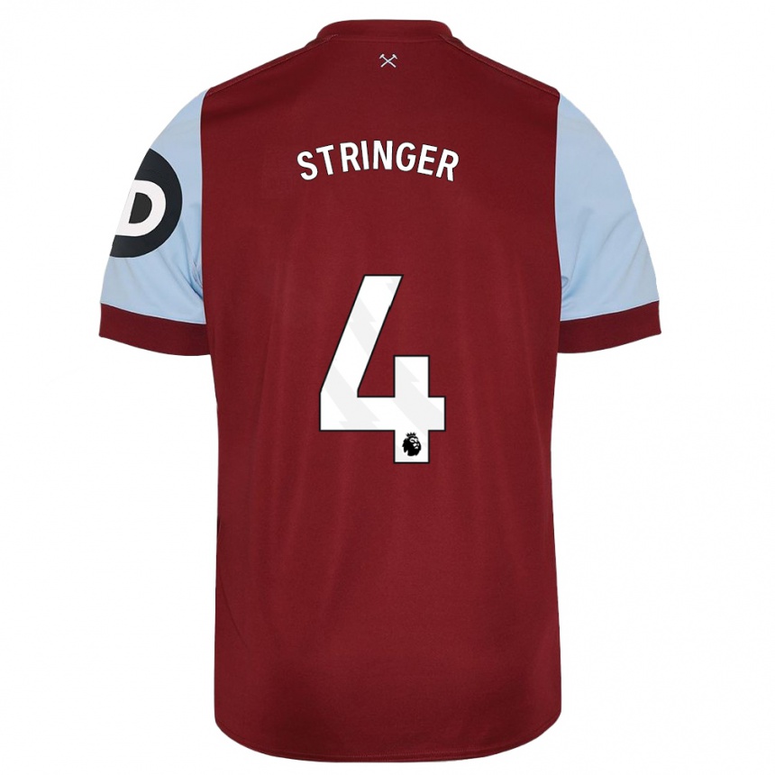 Women  Abbey Leigh Stringer #4 Maroon Home Jersey 2023/24 T-Shirt Canada