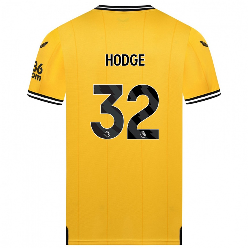 Women  Joe Hodge #32 Yellow Home Jersey 2023/24 T-Shirt Canada