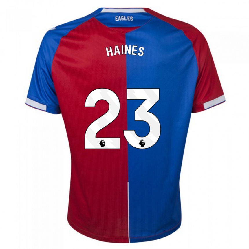 Women  Coral-Jade Haines #23 Red Blue Home Jersey 2023/24 T-Shirt Canada