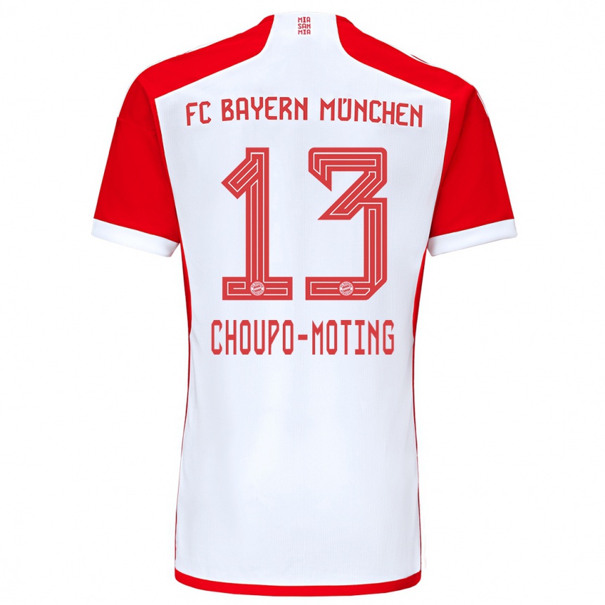 Femme Football Maillot Eric Maxim Choupo-Moting #13 Rouge Blanc Tenues Domicile 2023/24 Canada