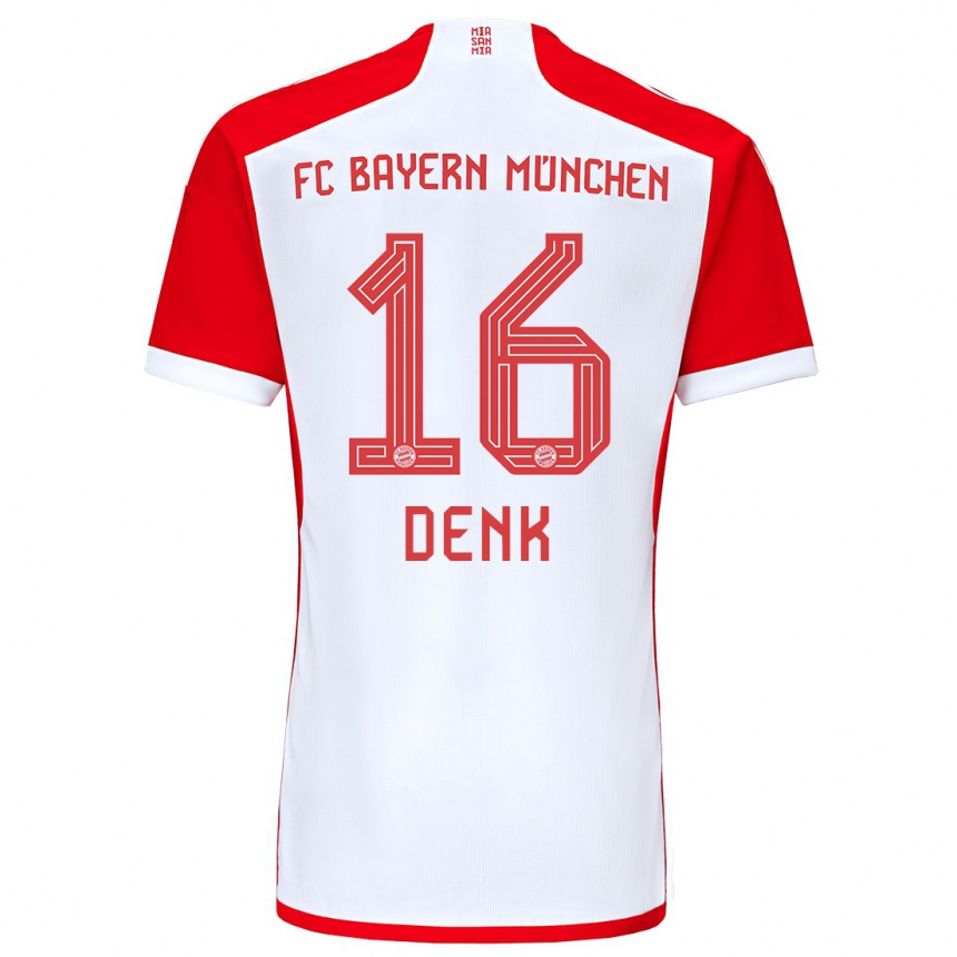 Femme Football Maillot Luca Denk #16 Rouge Blanc Tenues Domicile 2023/24 Canada