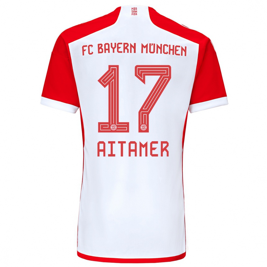 Femme Football Maillot Younes Aitamer #17 Rouge Blanc Tenues Domicile 2023/24 Canada