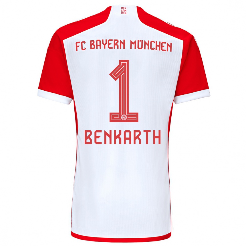 Femme Football Maillot Laura Benkarth #1 Rouge Blanc Tenues Domicile 2023/24 Canada