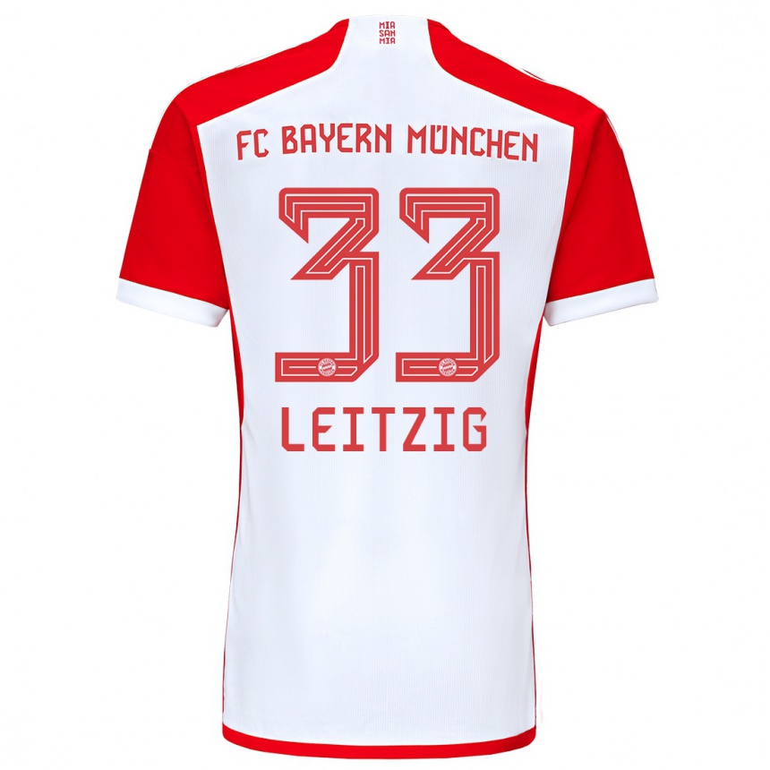 Femme Football Maillot Janina Leitzig #33 Rouge Blanc Tenues Domicile 2023/24 Canada