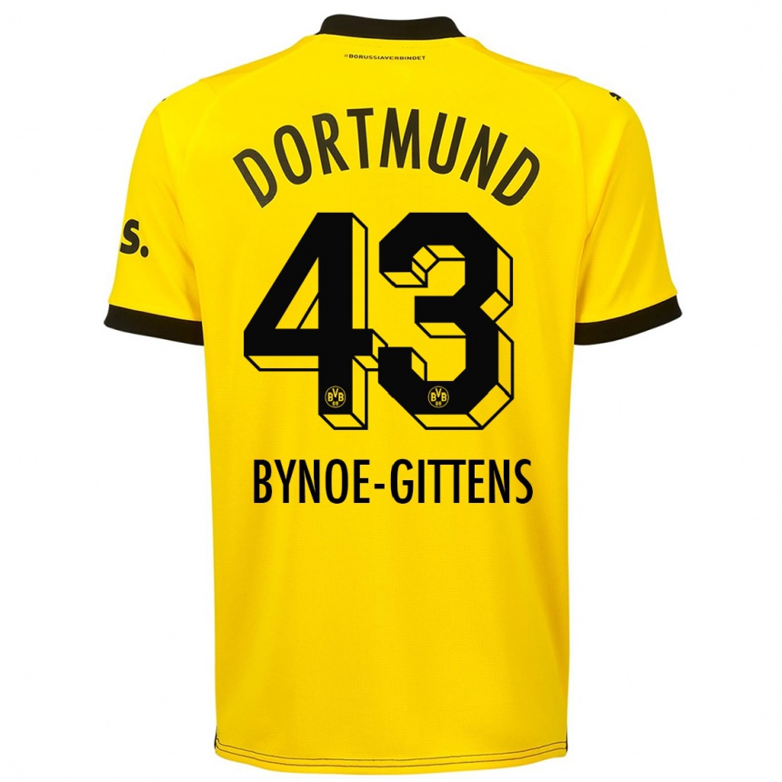 Women  Jamie Bynoe-Gittens #43 Yellow Home Jersey 2023/24 T-Shirt Canada