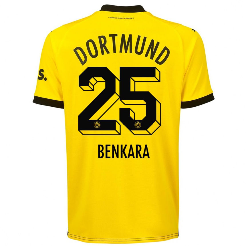 Femme Football Maillot Elias Benkara #25 Jaune Tenues Domicile 2023/24 Canada