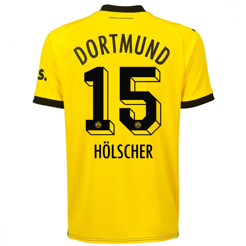 Femme Football Maillot Mats Hölscher #15 Jaune Tenues Domicile 2023/24 Canada