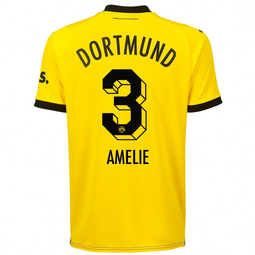 Femme Football Maillot Berger Amelie #3 Jaune Tenues Domicile 2023/24 Canada