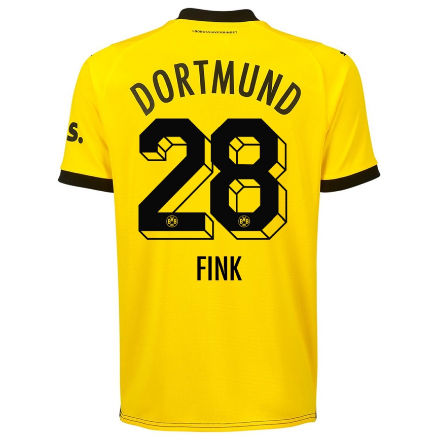 Femme Football Maillot Bradley Fink #28 Jaune Tenues Domicile 2023/24 Canada