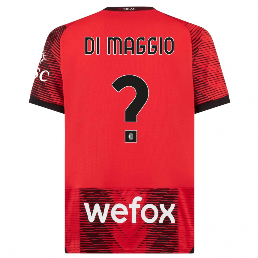 Women  Simone Di Maggio #0 Red  Black Home Jersey 2023/24 T-Shirt Canada