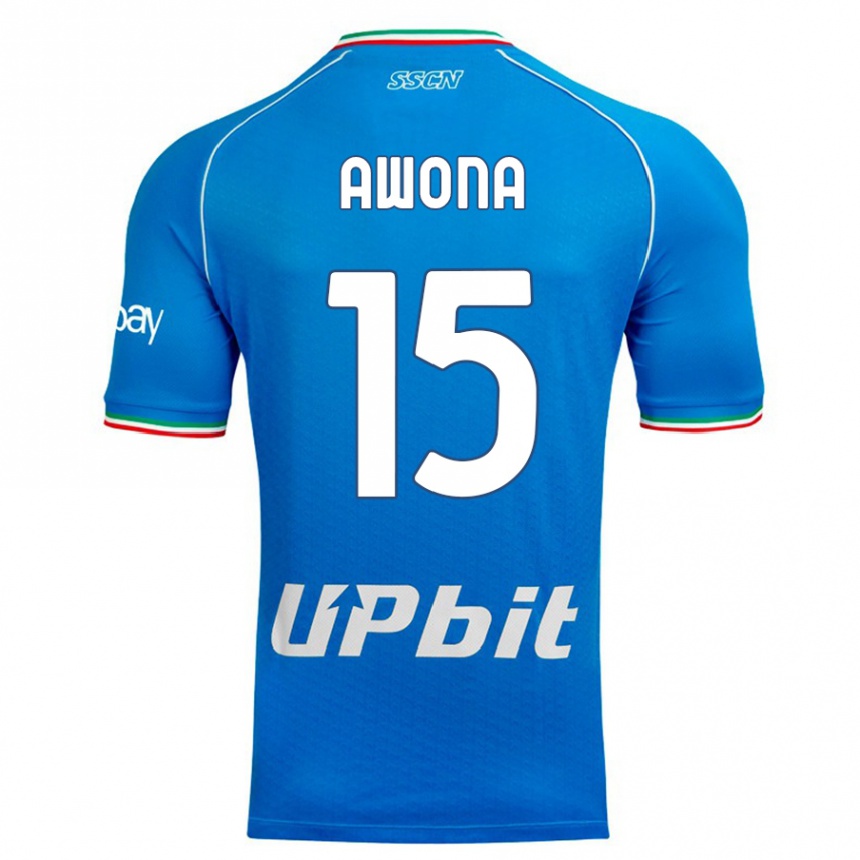 Women  Aurelle Awona #15 Sky Blue Home Jersey 2023/24 T-Shirt Canada