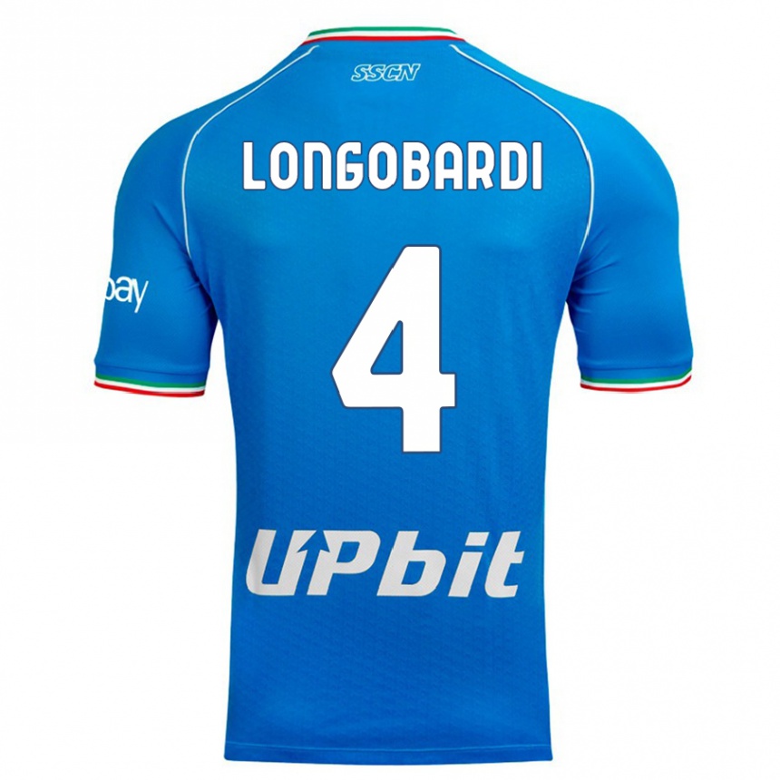 Women  Salvatore Longobardi #4 Sky Blue Home Jersey 2023/24 T-Shirt Canada