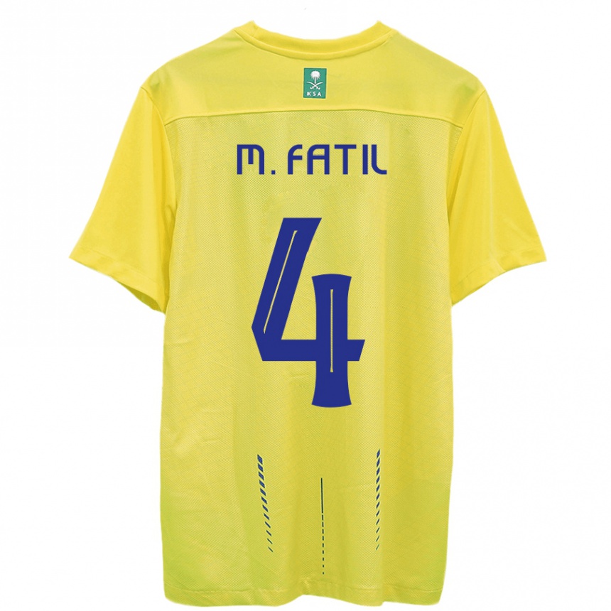 Women  Mohammed Al-Fatil #4 Yellow Home Jersey 2023/24 T-Shirt Canada