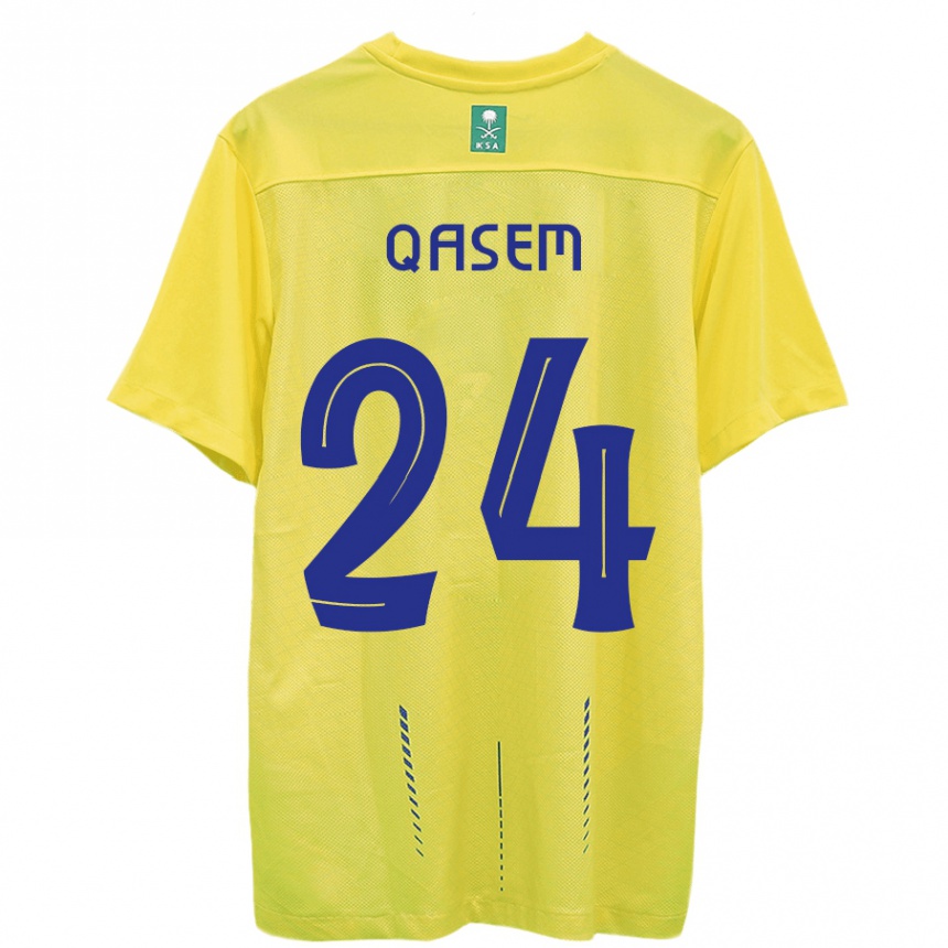 Women  Mohammed Qasem #24 Yellow Home Jersey 2023/24 T-Shirt Canada