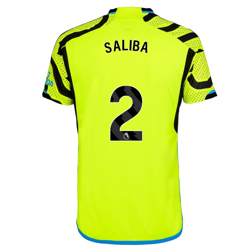 Femme Football Maillot William Saliba #2 Jaune Tenues Extérieur 2023/24 Canada