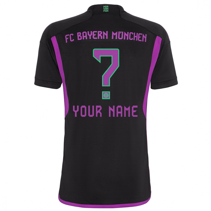 Femme Football Maillot Votre Nom #0 Noir Tenues Extérieur 2023/24 Canada