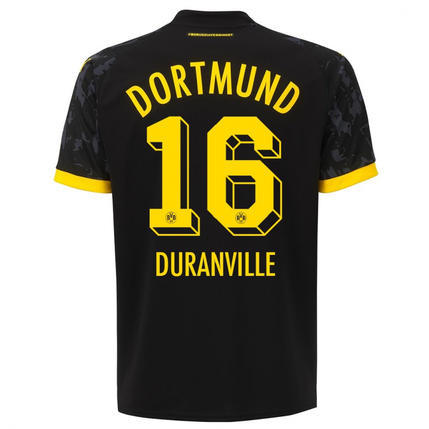 Femme Football Maillot Julien Duranville #16 Noir Tenues Extérieur 2023/24 Canada