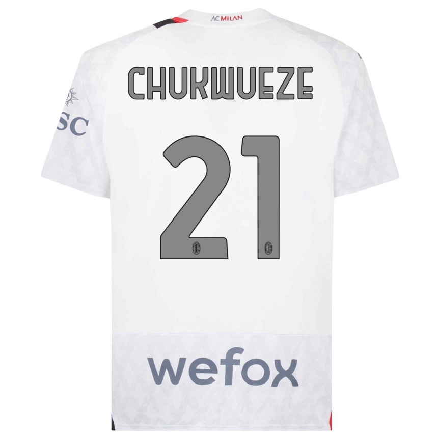 Femme Football Maillot Samuel Chukwueze #21 Blanc Tenues Extérieur 2023/24 Canada