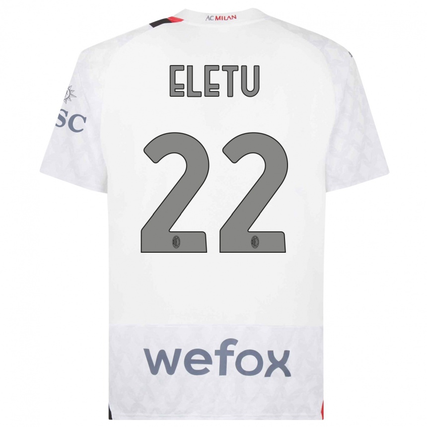 Women  Victor Eletu #22 White Away Jersey 2023/24 T-Shirt Canada