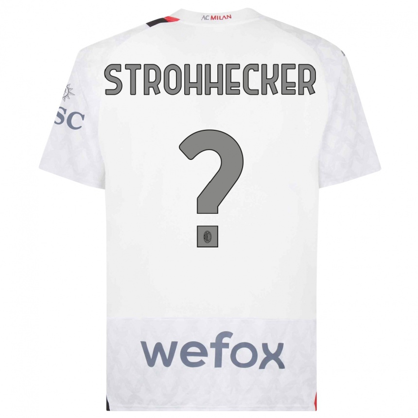 Femme Football Maillot Riccardo Strohhecker #0 Blanc Tenues Extérieur 2023/24 Canada