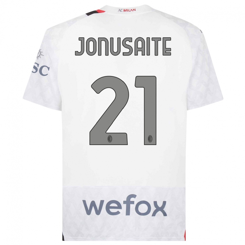 Women  Rimante Jonusaite #21 White Away Jersey 2023/24 T-Shirt Canada