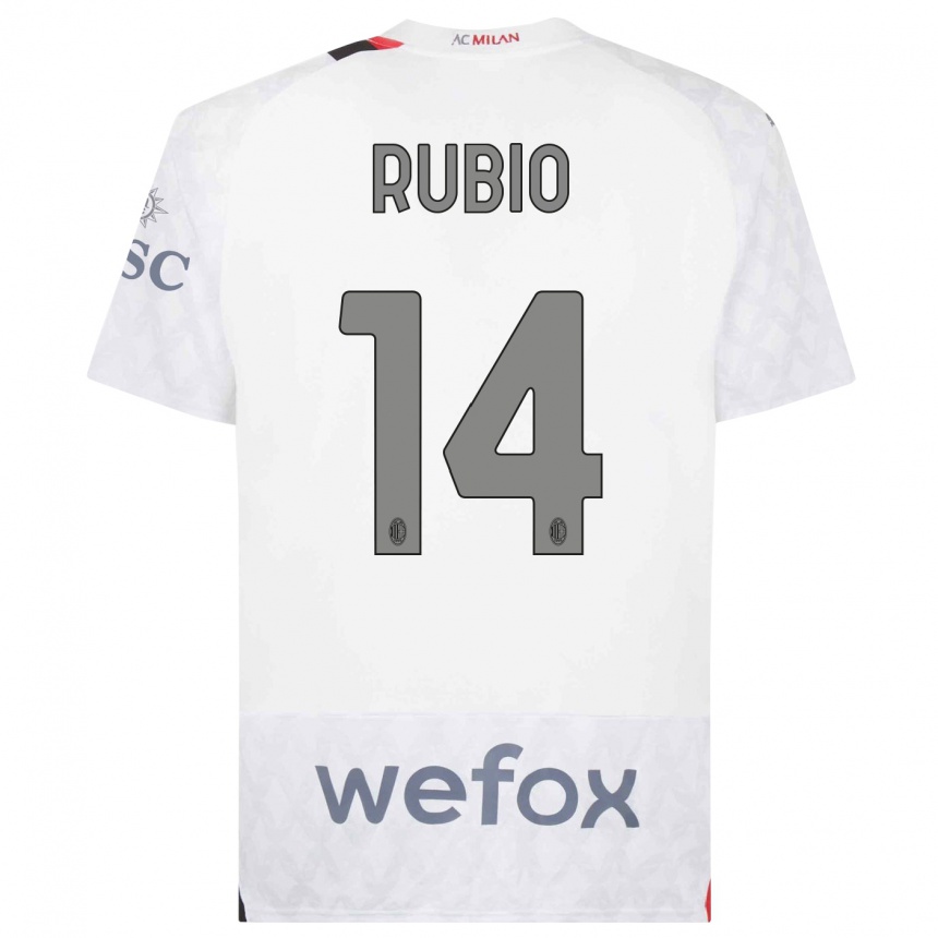 Women  Silvia Rubio #14 White Away Jersey 2023/24 T-Shirt Canada