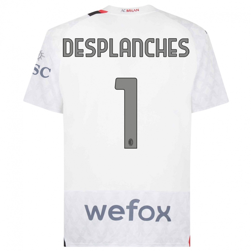 Women  Sebastiano Desplanches #1 White Away Jersey 2023/24 T-Shirt Canada