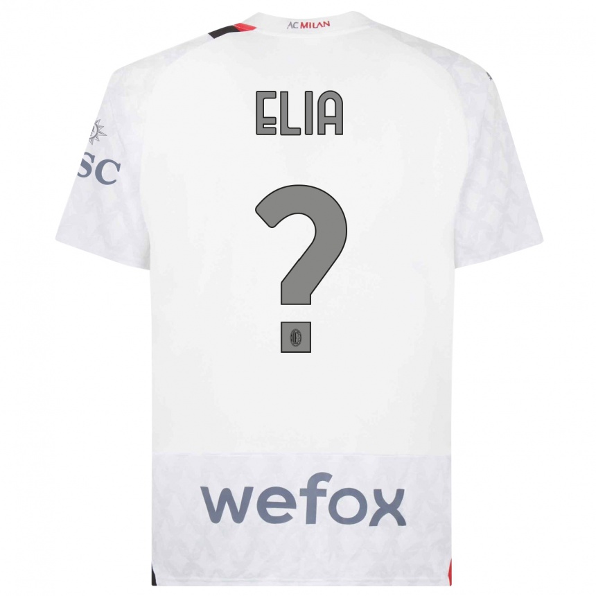 Women  Emanuele Elia #0 White Away Jersey 2023/24 T-Shirt Canada