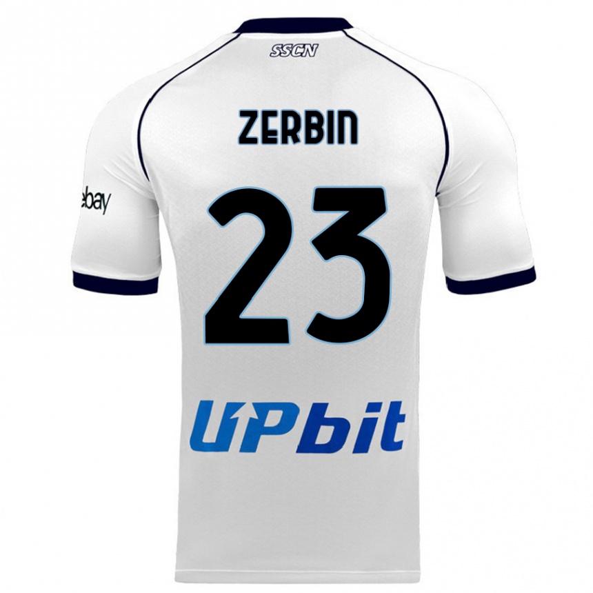 Femme Football Maillot Alessio Zerbin #23 Blanc Tenues Extérieur 2023/24 Canada