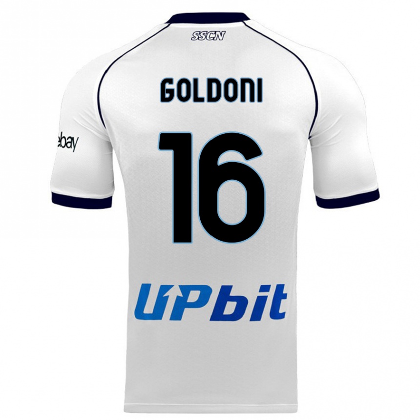 Women  Eleonora Goldoni #16 White Away Jersey 2023/24 T-Shirt Canada