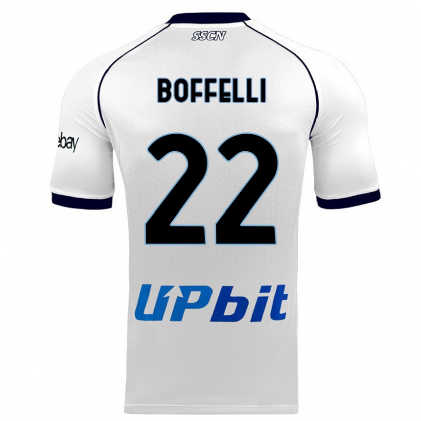 Women  Valerio Boffelli #22 White Away Jersey 2023/24 T-Shirt Canada