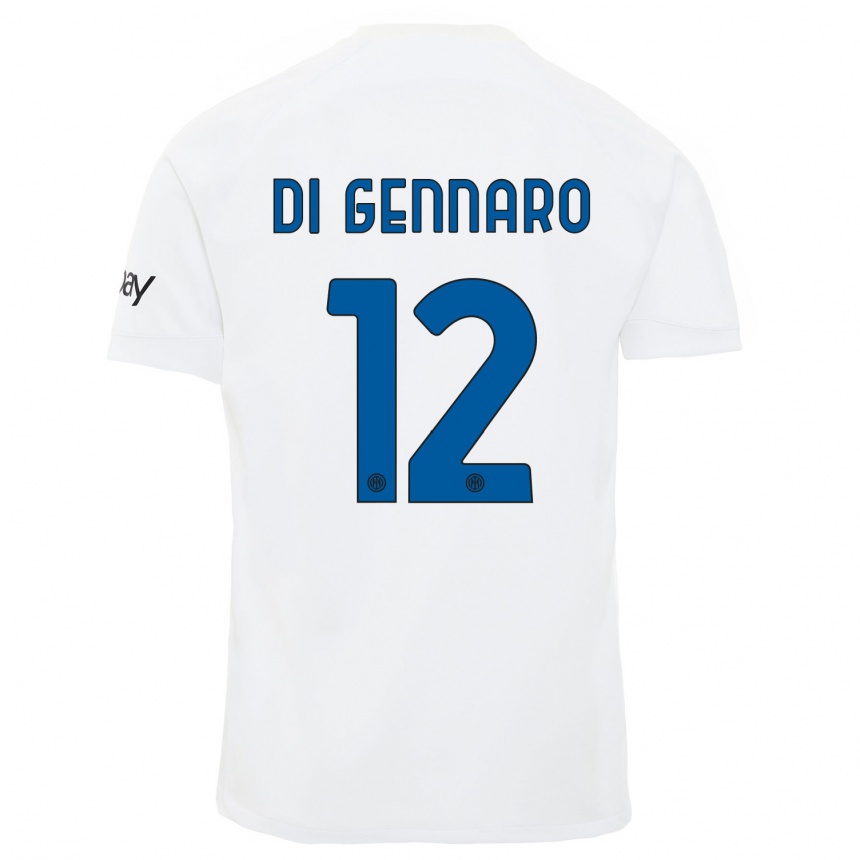 Women  Raffaele Di Gennaro #12 White Away Jersey 2023/24 T-Shirt Canada