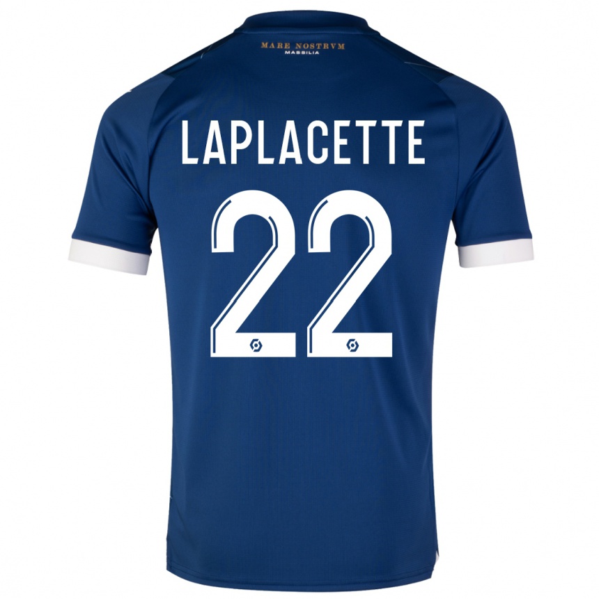 Femme Football Maillot Tess Laplacette #22 Bleu Foncé Tenues Extérieur 2023/24 Canada