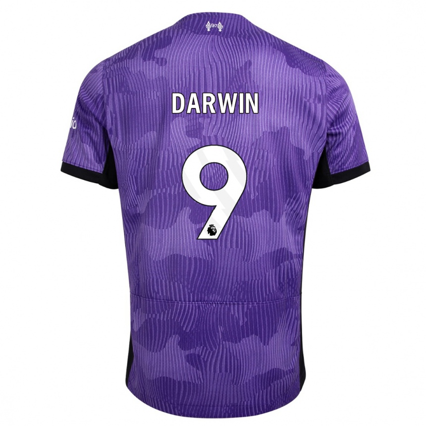 Women  Darwin Nunez #9 Purple Third Jersey 2023/24 T-Shirt Canada