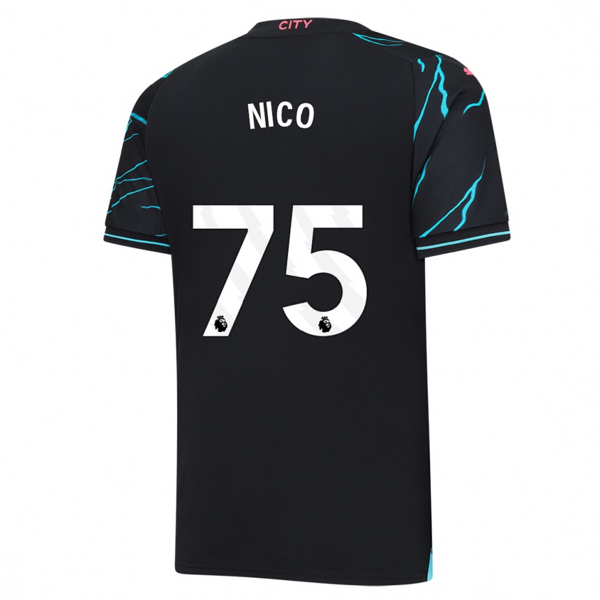 Femme Football Maillot Nico O'reilly #75 Bleu Foncé Troisieme 2023/24 Canada