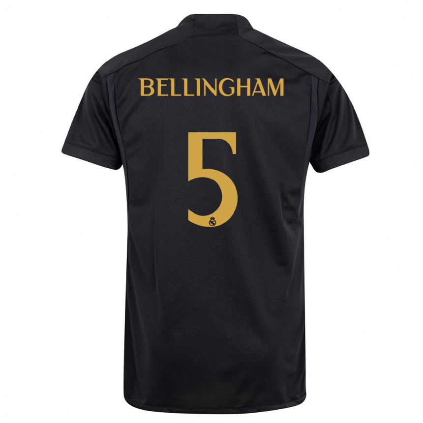 Women  Jude Bellingham #5 Black Third Jersey 2023/24 T-Shirt Canada