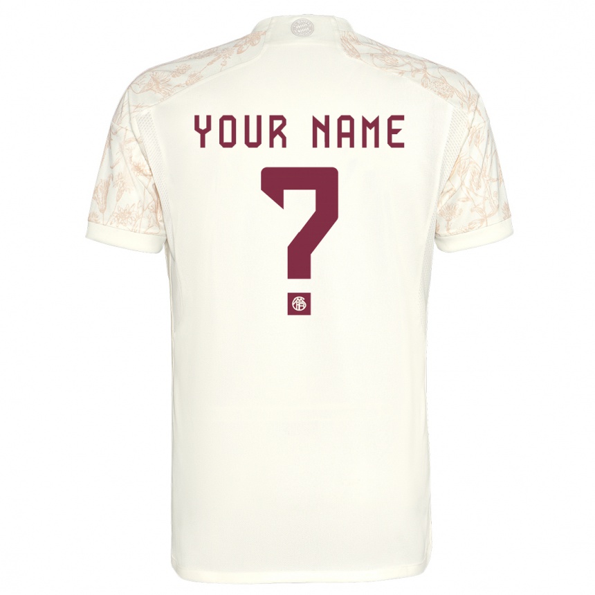 Femme Football Maillot Votre Nom #0 Blanc Cassé Troisieme 2023/24 Canada