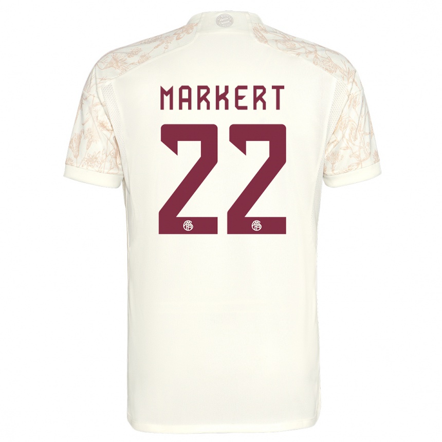 Women  Leon Markert #22 Off White Third Jersey 2023/24 T-Shirt Canada