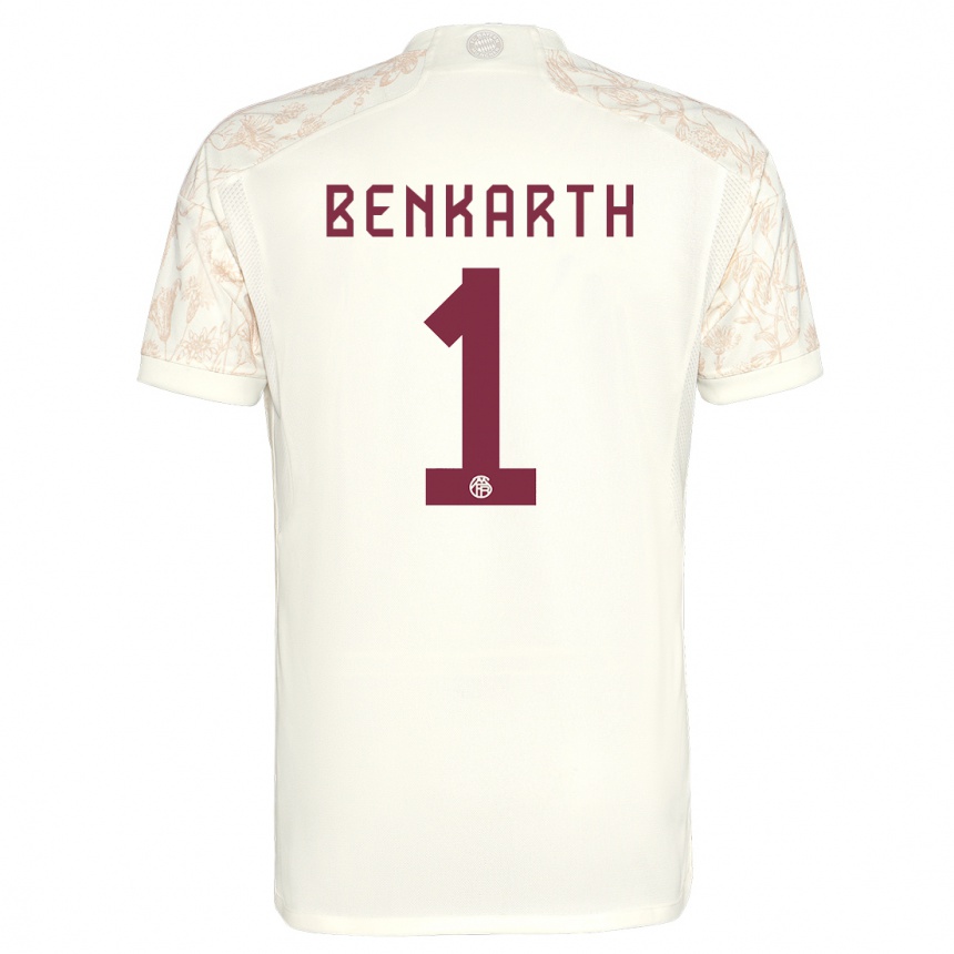 Women  Laura Benkarth #1 Off White Third Jersey 2023/24 T-Shirt Canada