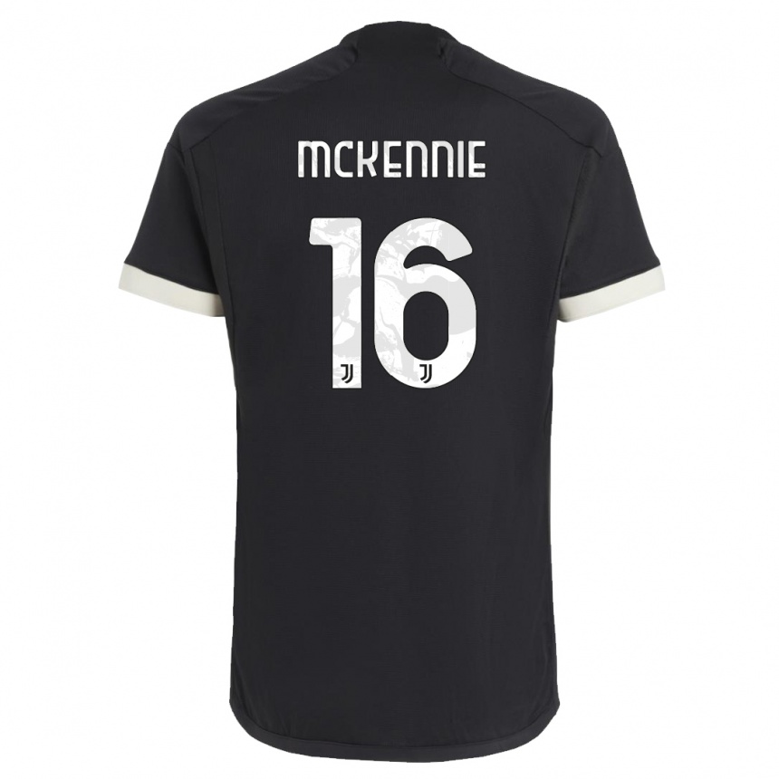 Women  Weston Mckennie #16 Black Third Jersey 2023/24 T-Shirt Canada