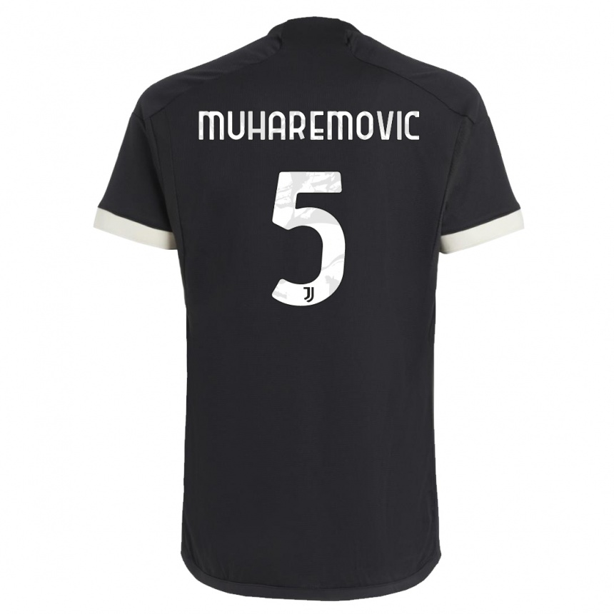 Women  Tarik Muharemovic #5 Black Third Jersey 2023/24 T-Shirt Canada