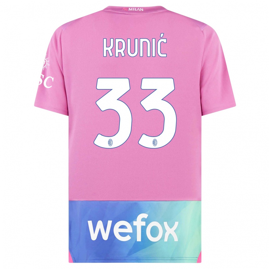 Women  Rade Krunic #33 Pink Purple Third Jersey 2023/24 T-Shirt Canada