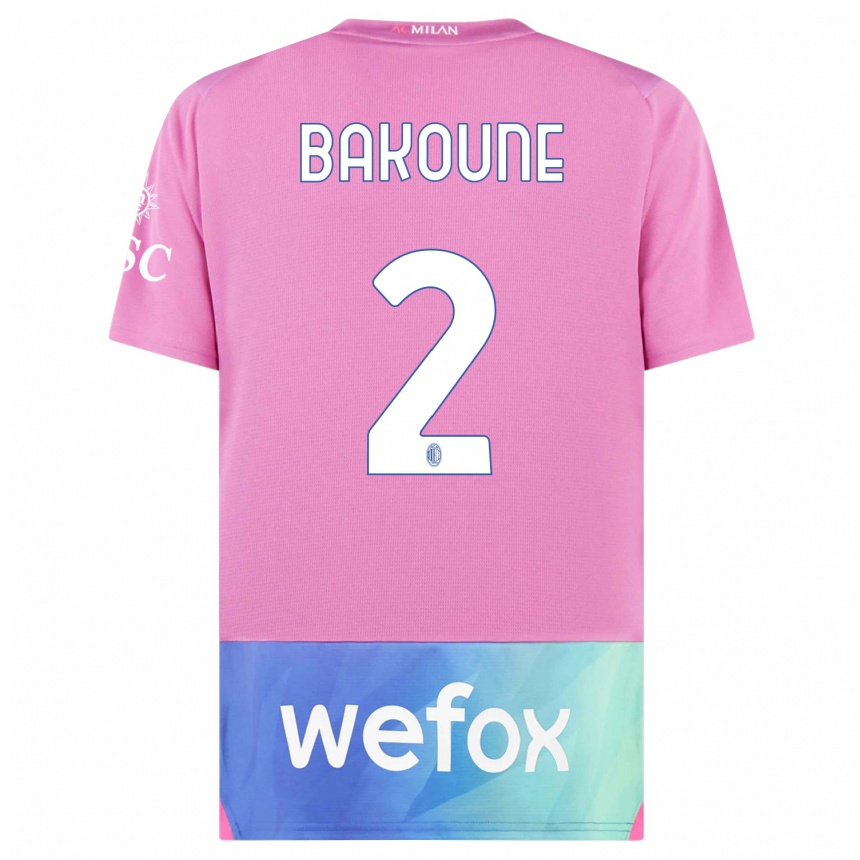 Women  Adam Bakoune #2 Pink Purple Third Jersey 2023/24 T-Shirt Canada