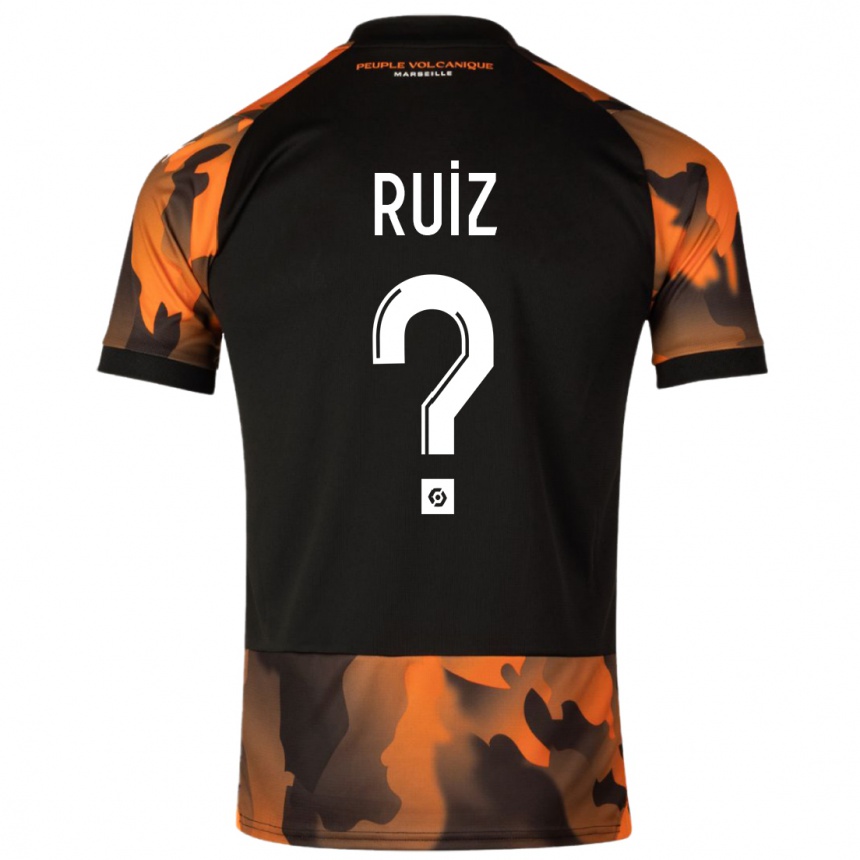 Women  Pedro Ruiz #0 Black Orange Third Jersey 2023/24 T-Shirt Canada