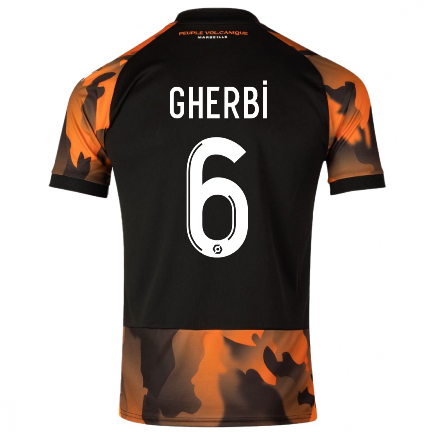 Femme Football Maillot Candice Gherbi #6 Noir Orange Troisieme 2023/24 Canada