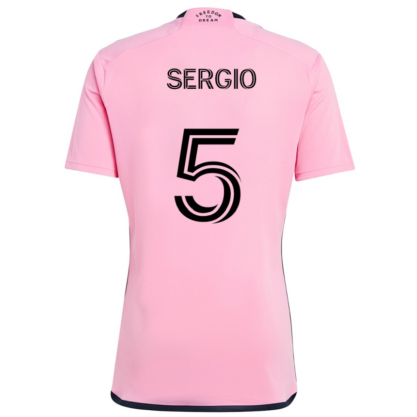 Kids Football Sergio Busquets #5 Pink Home Jersey 2024/25 T-Shirt Canada