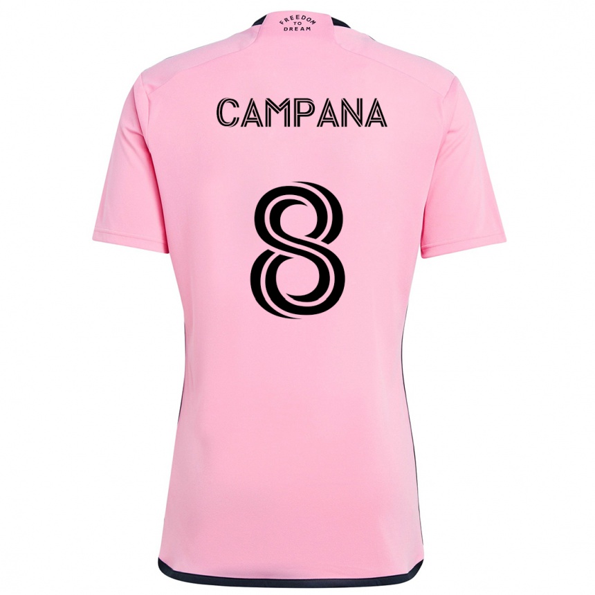 Kids Football Leonardo Campana #8 Pink Home Jersey 2024/25 T-Shirt Canada