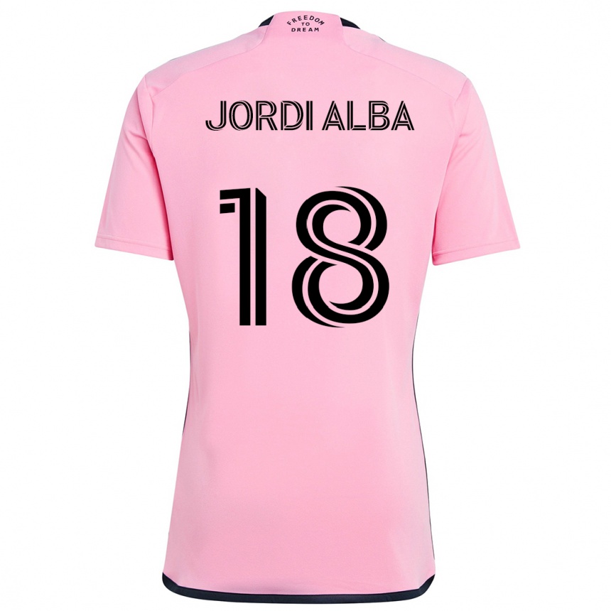 Enfant Football Maillot Jordi Alba #18 Rose Tenues Domicile 2024/25 Canada