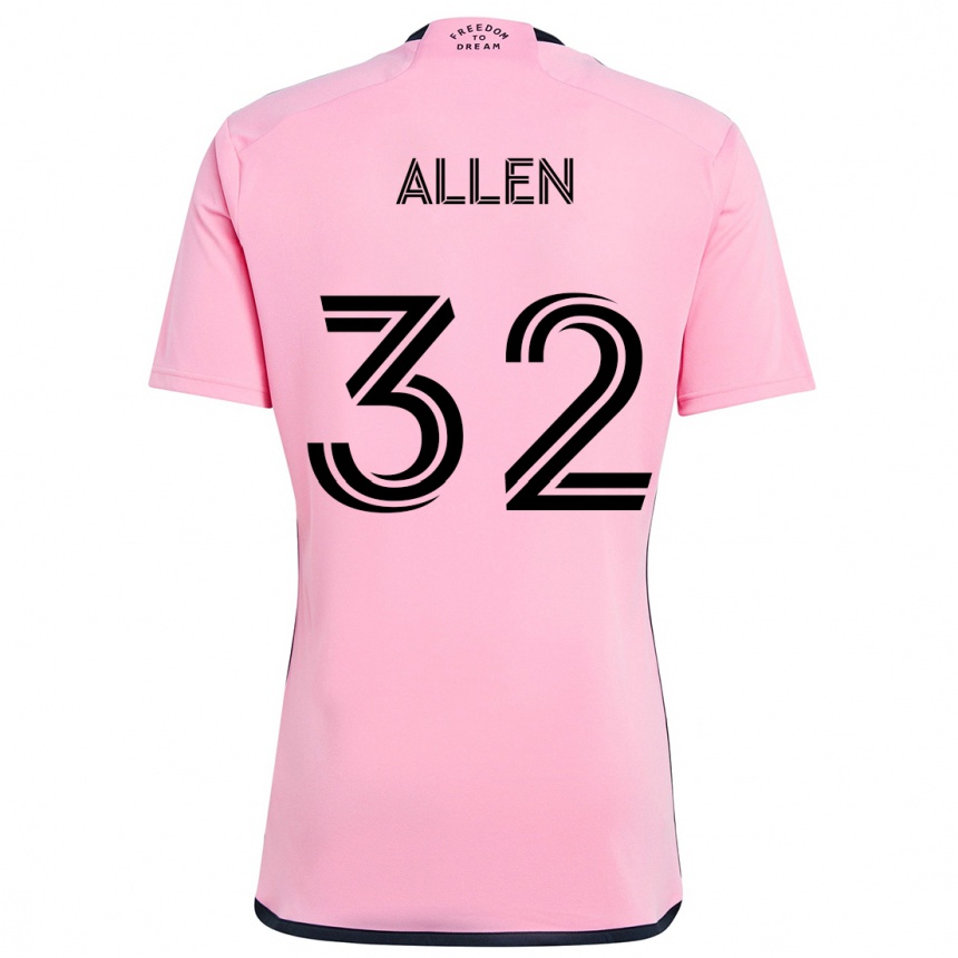 Kids Football Noah Allen #32 Pink Home Jersey 2024/25 T-Shirt Canada