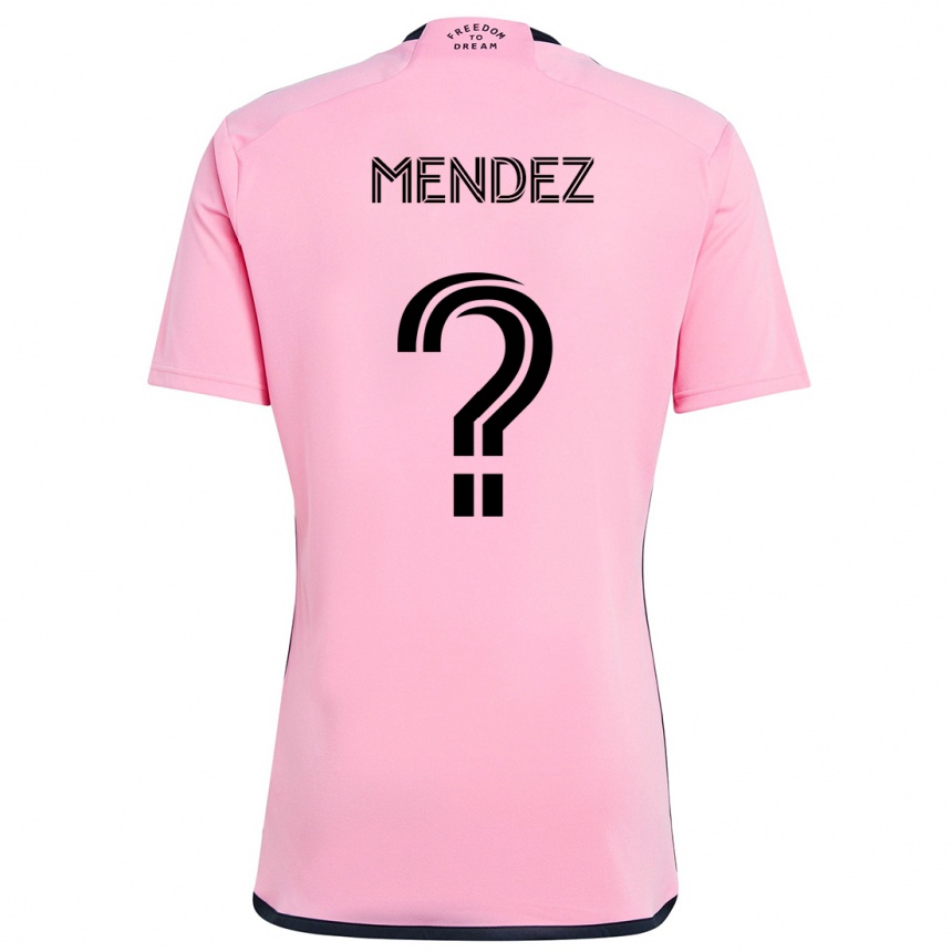 Kids Football Dylan Mendez #0 Pink Home Jersey 2024/25 T-Shirt Canada